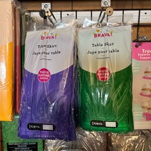 Green and Purple Table Skirt